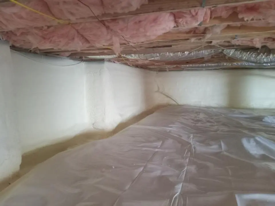 Crawl space encapsulation with closed-cell spray foam for Flat Roof Repair in Tarrytown